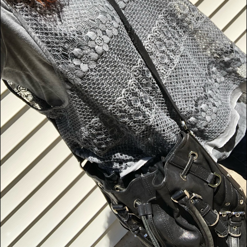 Michael Kors Black leather bag silver accents